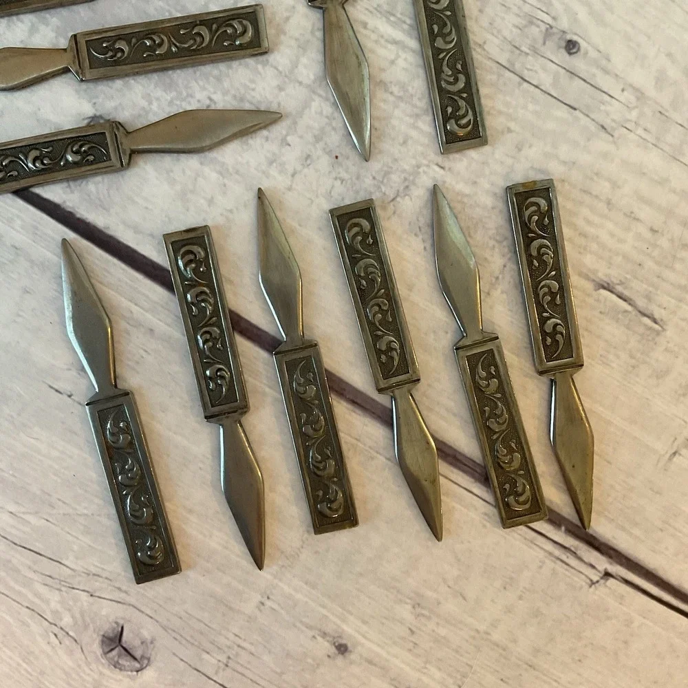 Riviera RIF4 Stainless Flatware Japan Set Of 12 Cocktail Olive Picks MCM Vintage